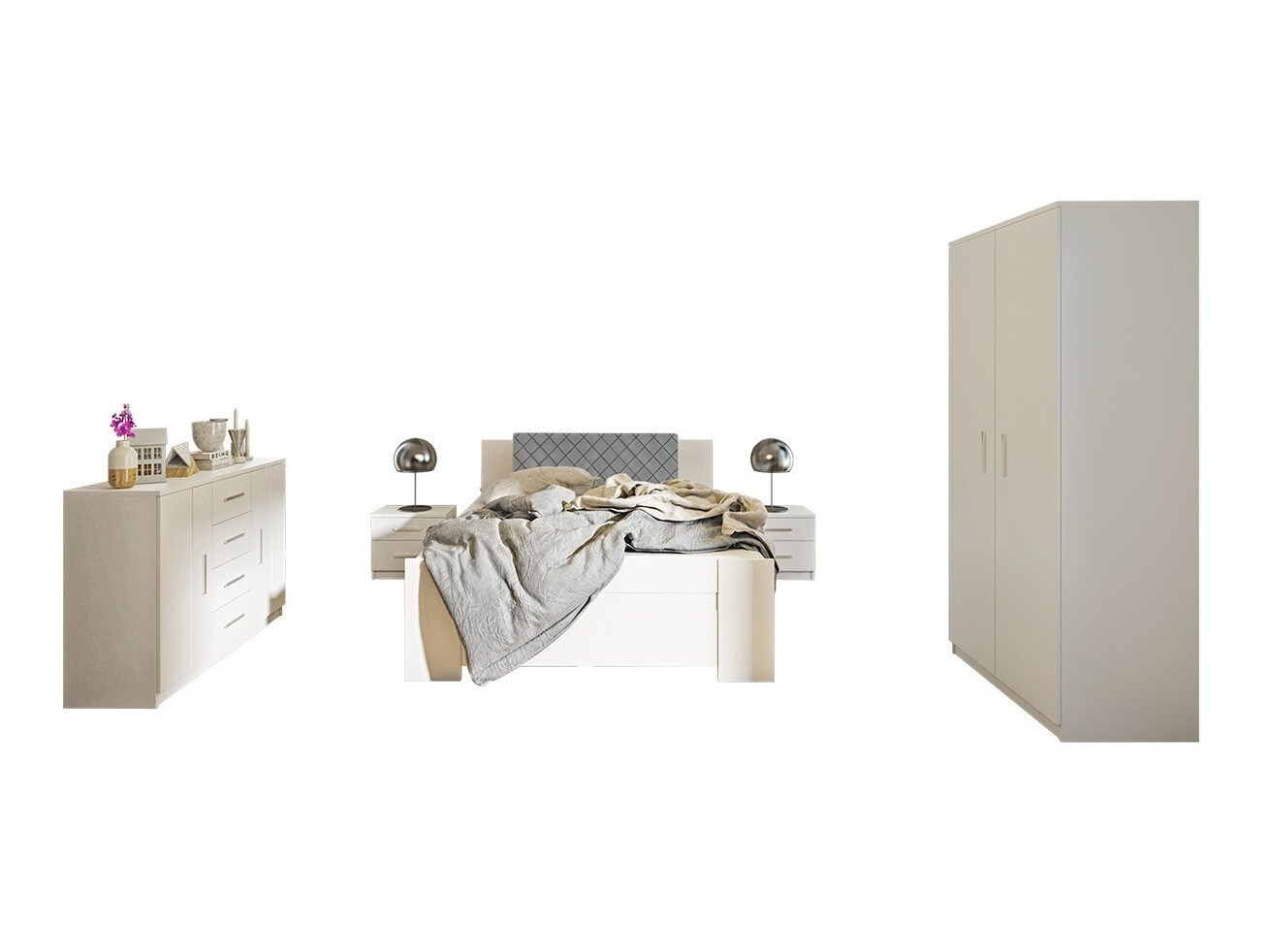 Conjunto para quarto Catromi 122 (Branco + Soft Pik 029)