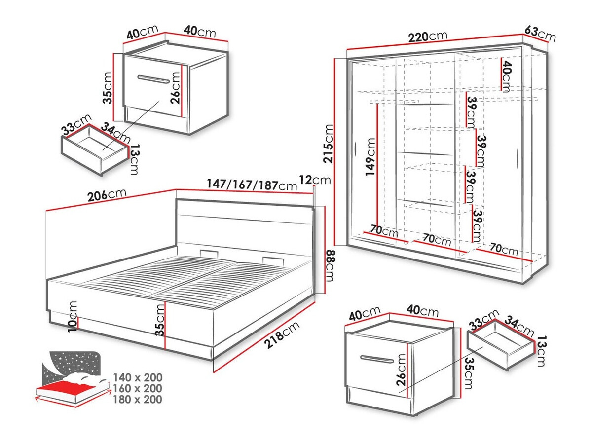 Conjunto para quarto Livsori 109