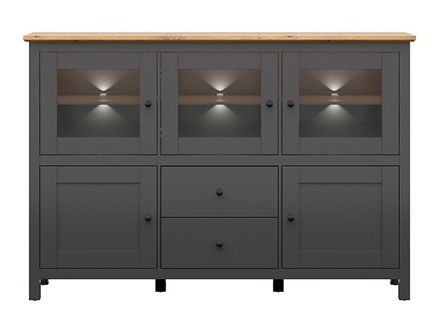 Cómoda Sordoro 103 (Grafite + Carvalho Artisan)