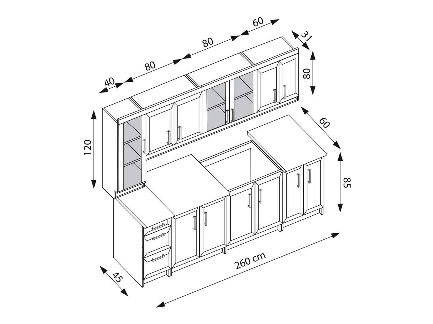 Conjunto para cozinha Houston 454