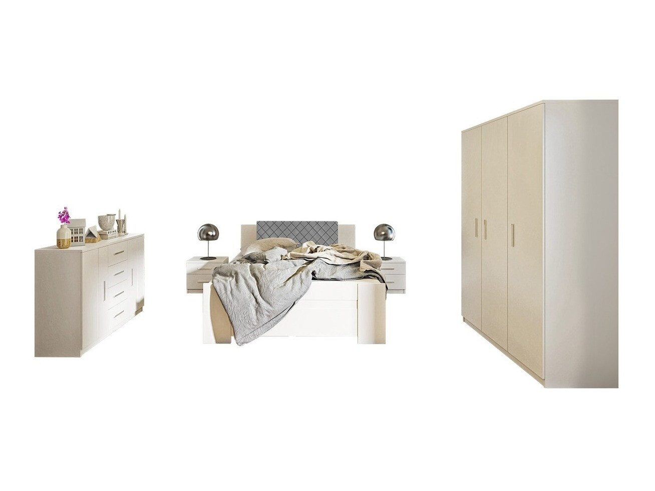 Conjunto para quarto Catromi 123 (Branco + Soft Pik 029)