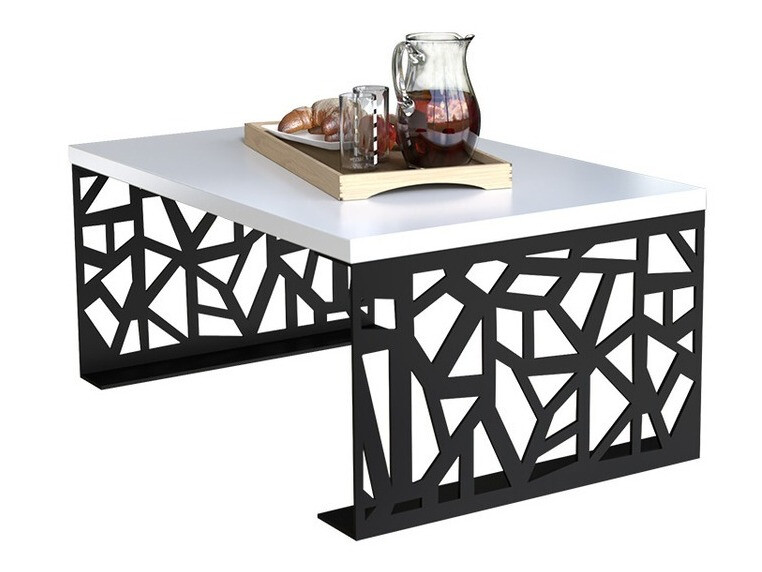 Mesa de centro Germantown 101 (Preto mate + Branco brilhante)