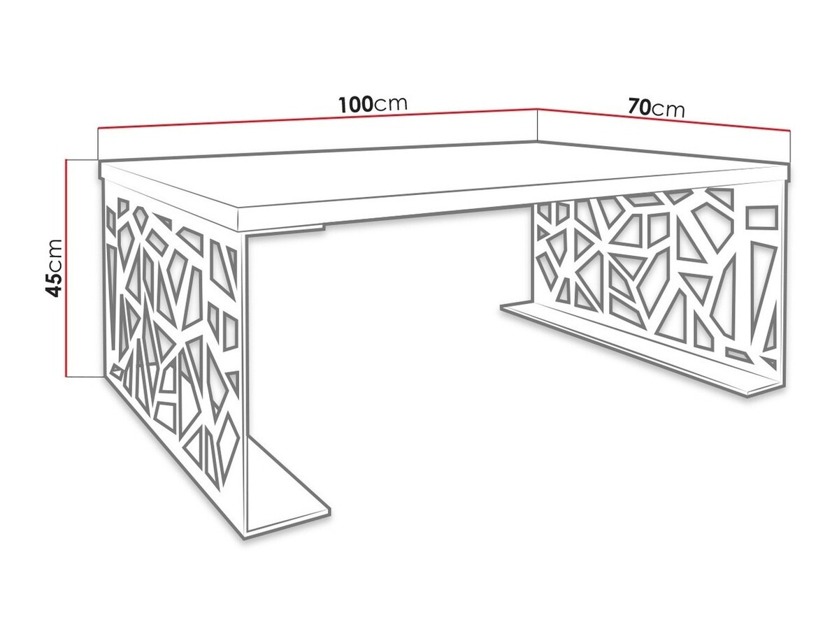 Mesa de centro Germantown 101 (Preto matte + Branco brilhante)