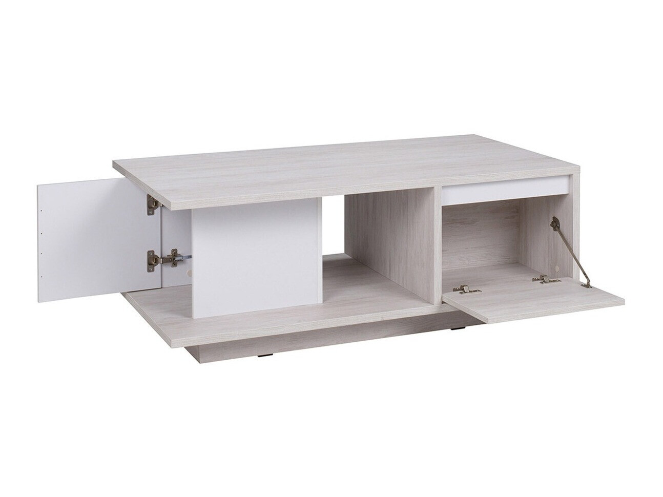 Mesa para revistas Fivelbo 103 (Carvalho branqueado + Branco brilhante)