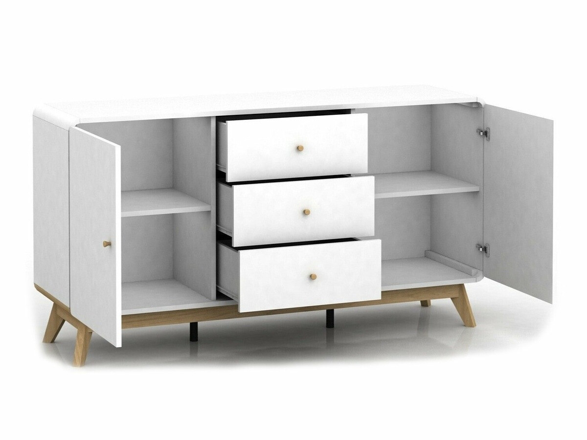 Cómoda Elbtena 110 (Branco + Carvalho)