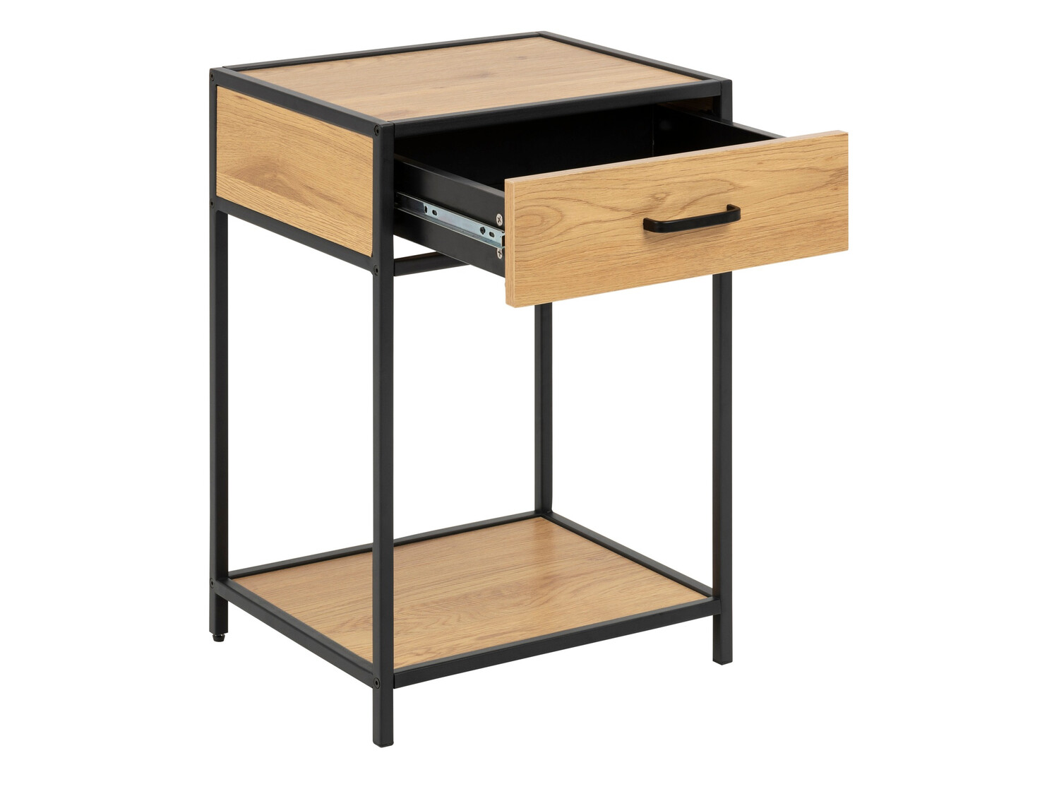 Mesa de cabeceira Norsica Sevferi 128 (Carvalho selvagem + Preto)