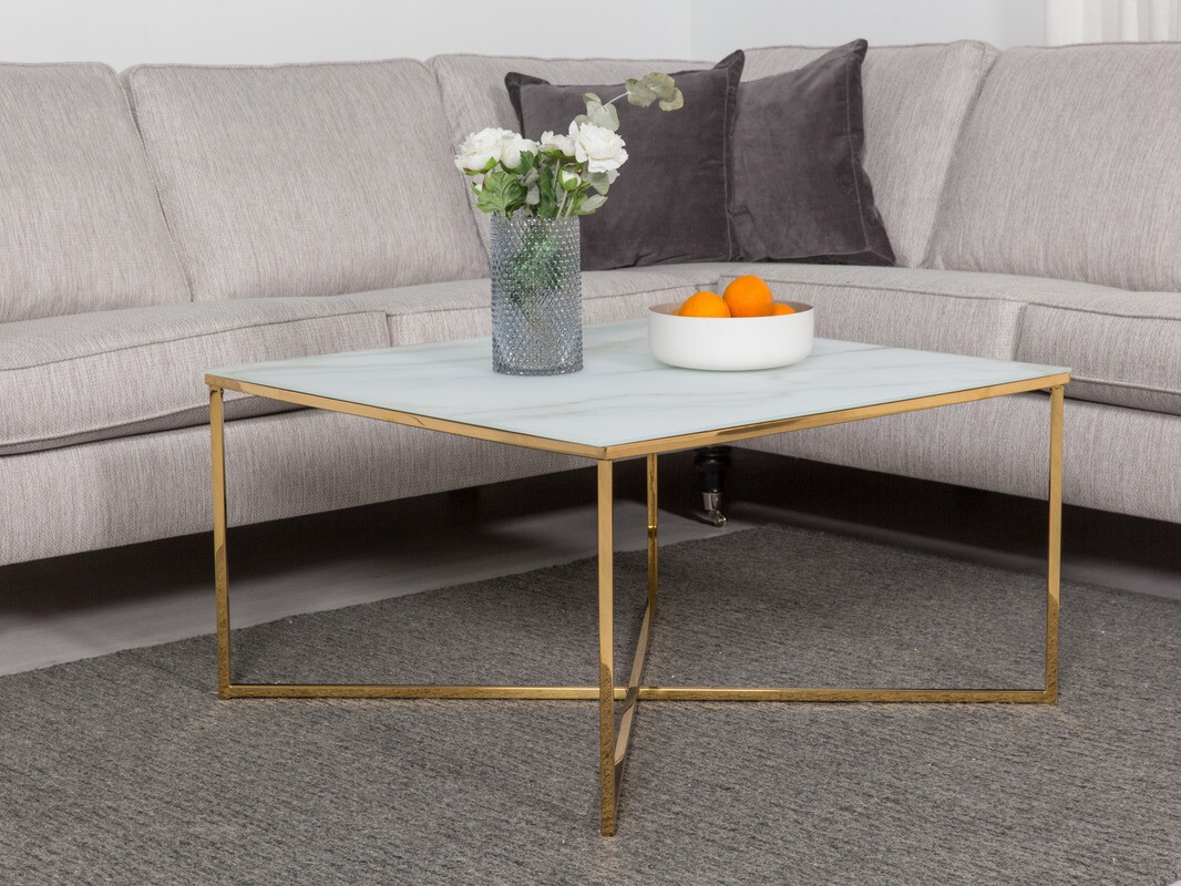 Mesa para revistas Concept 55 202 (Branco + dourado)