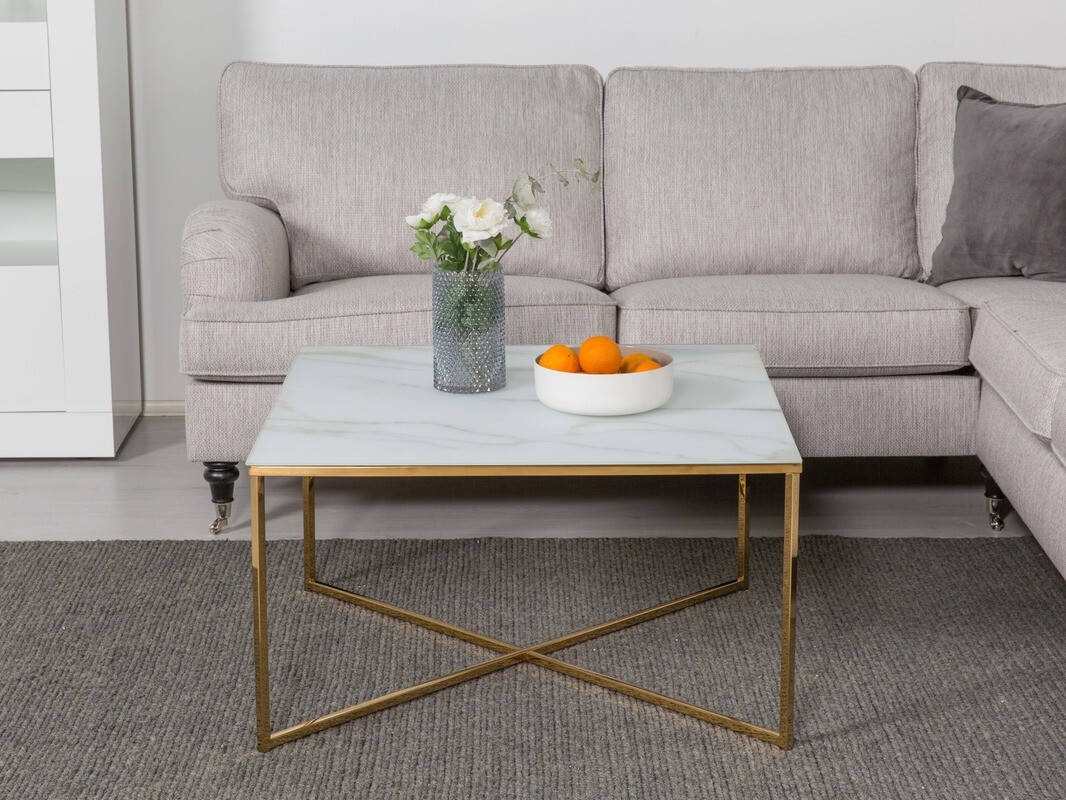 Mesa para revistas Concept 55 202 (Branco + dourado)