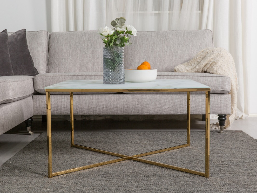 Mesa para revistas Concept 55 202 (Branco + dourado)