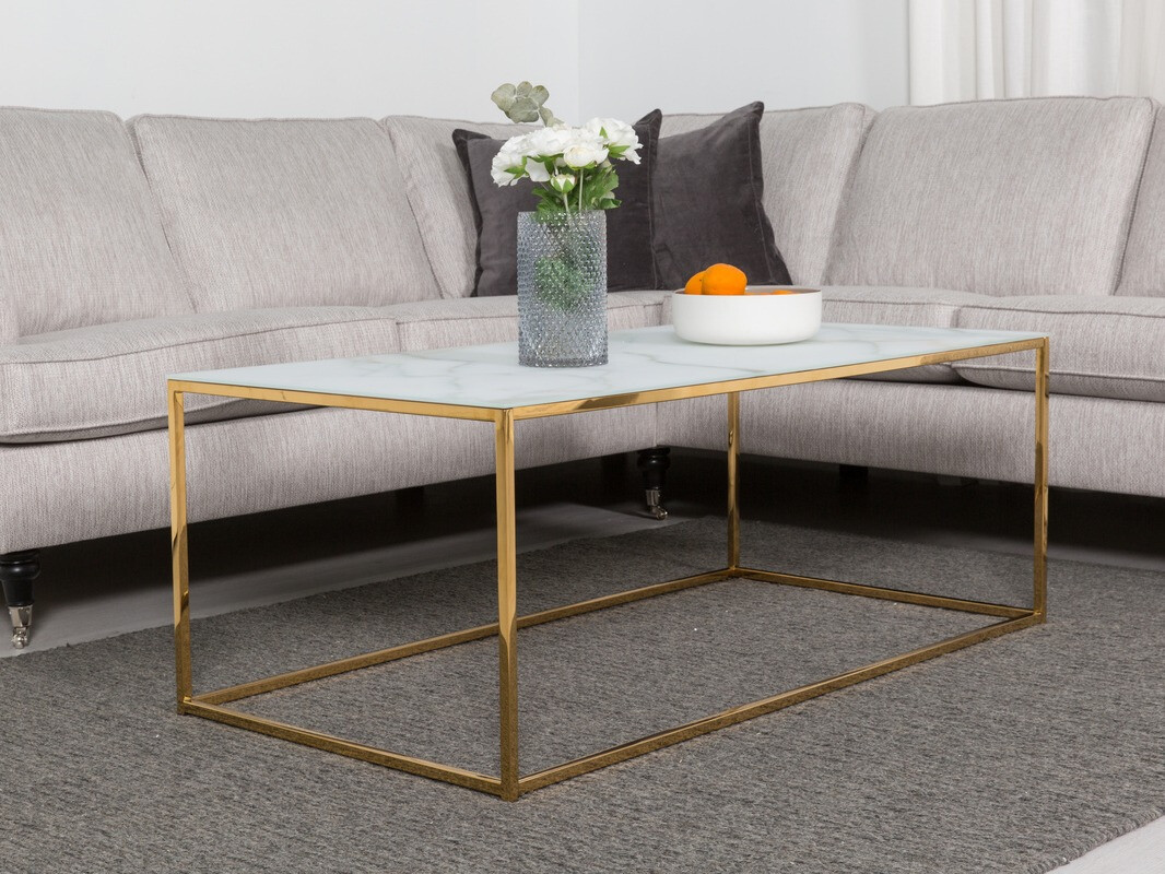 Mesa para revistas Concept 55 204 (Branco + Latão)