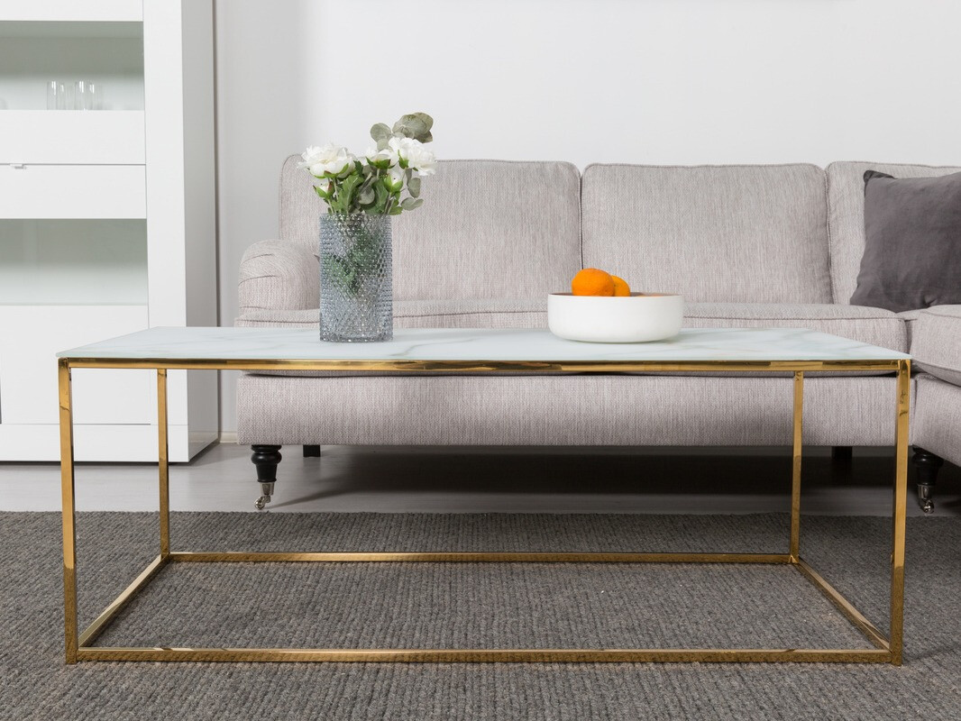 Mesa para revistas Concept 55 204 (Branco + Latão)