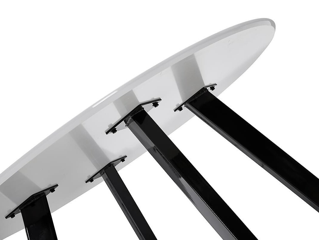 Mesa Riverton 495 (Branco brilhante + Preto)