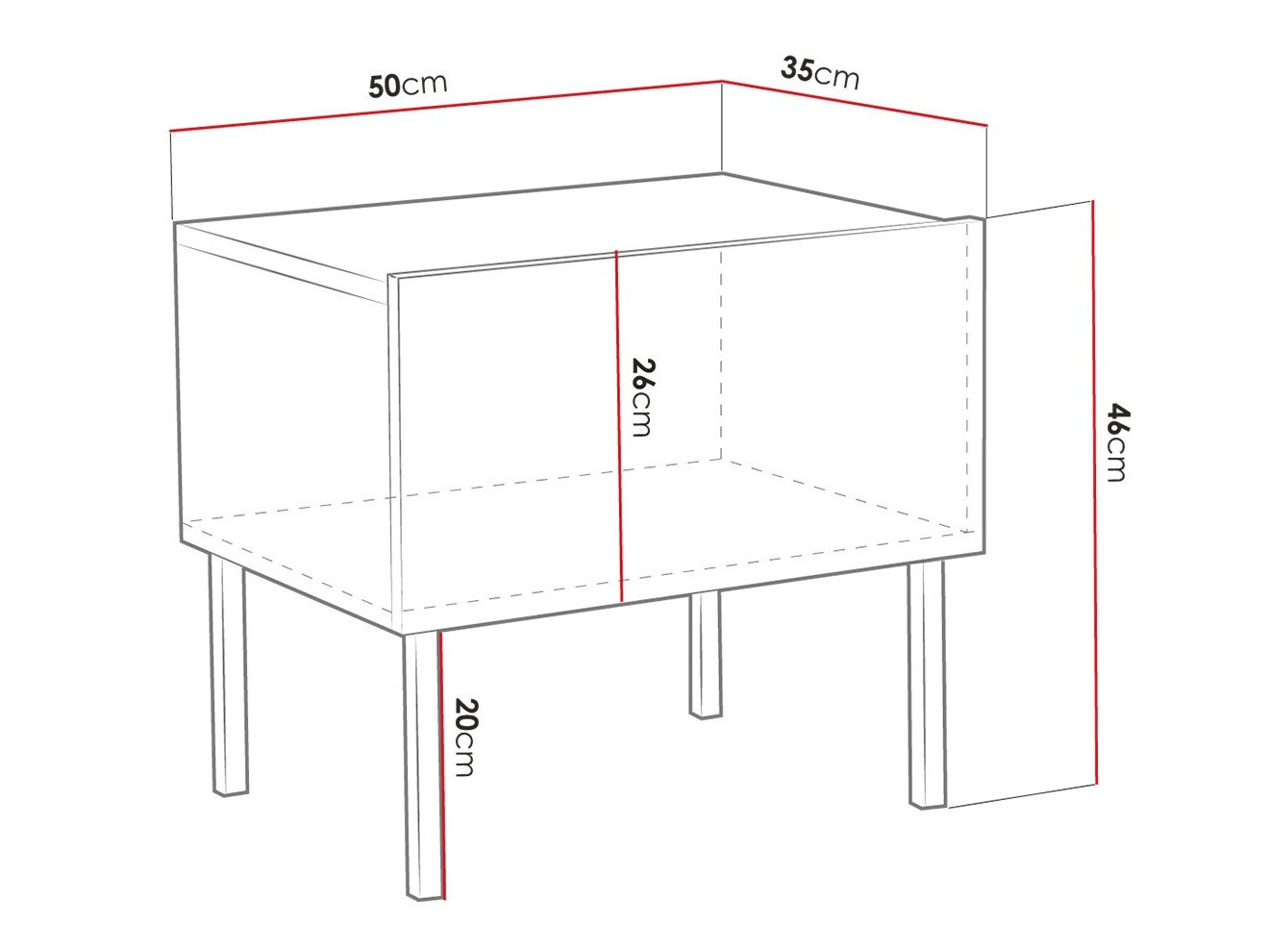 Mesa de cabeceira Natar (Branco + Branco brilhante)