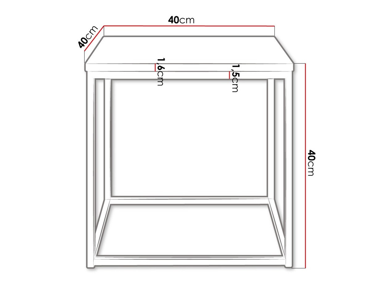 Mesa de centro Germantown 106 (Preto matte + Branco brilhante)