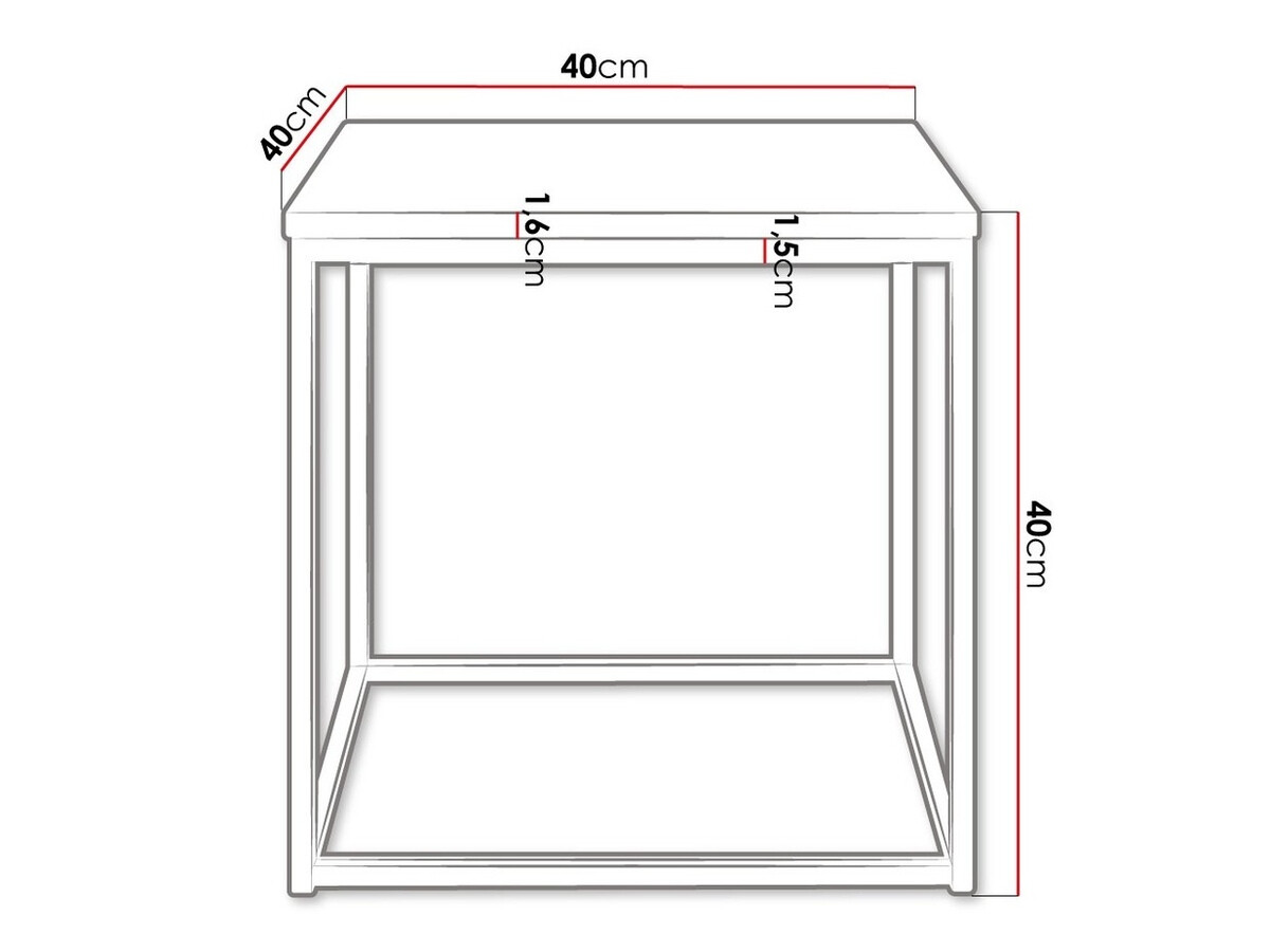 Mesa de centro Germantown 106 (Preto matte + carvalho)