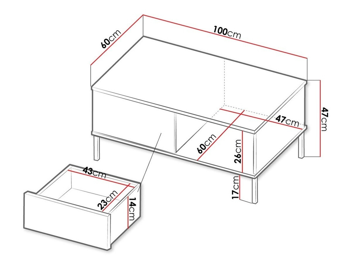 Mesa de centro Lomsore 102 (Preto)