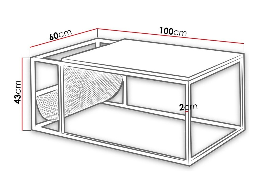 Mesa para revistas Indiana A110 (Preto + Carvalho Artisan)