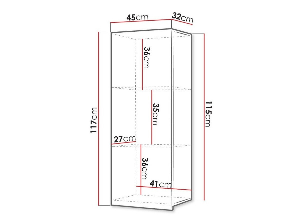 Armário suspenso Tivdalu 126 (Branco + Branco brilhante)