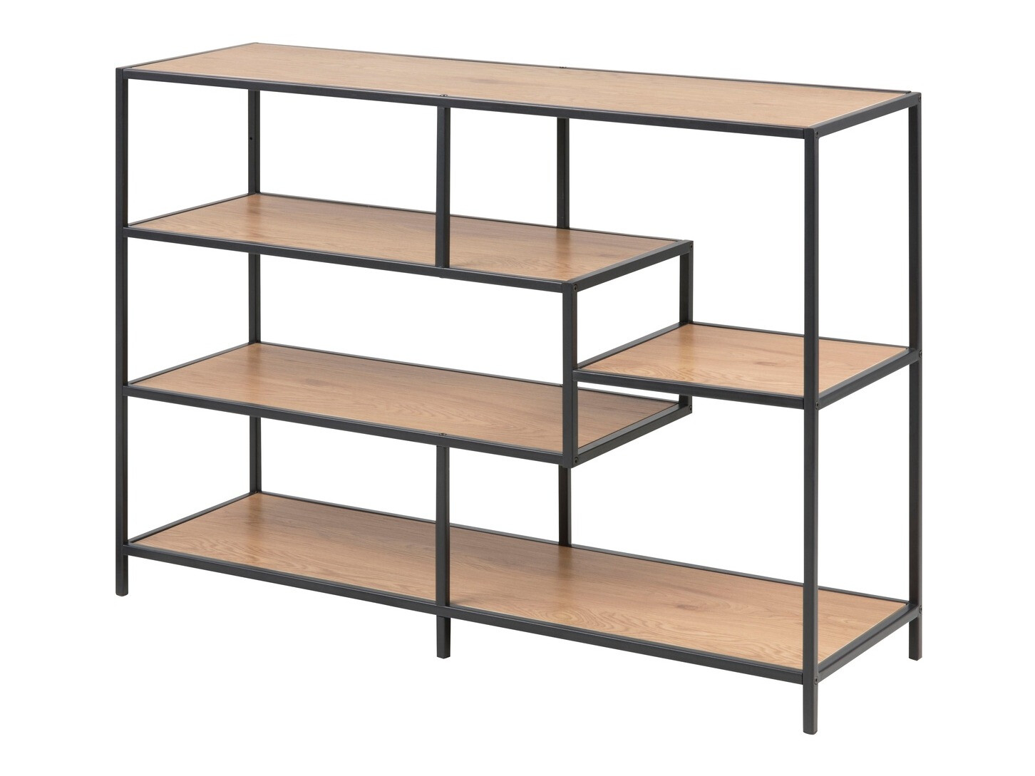 Estante Norsica Sevferi 102 (Carvalho rústico + Preto)