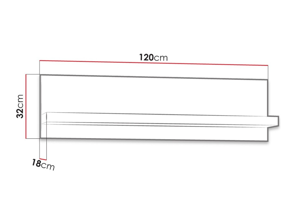 Estante de parede Serfeno 108 (Freixo escuro)