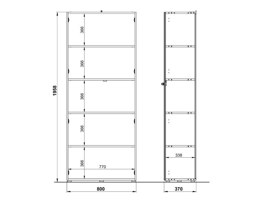 Estante Catcamu 104 (Branco brilhante + Navarra carvalho)