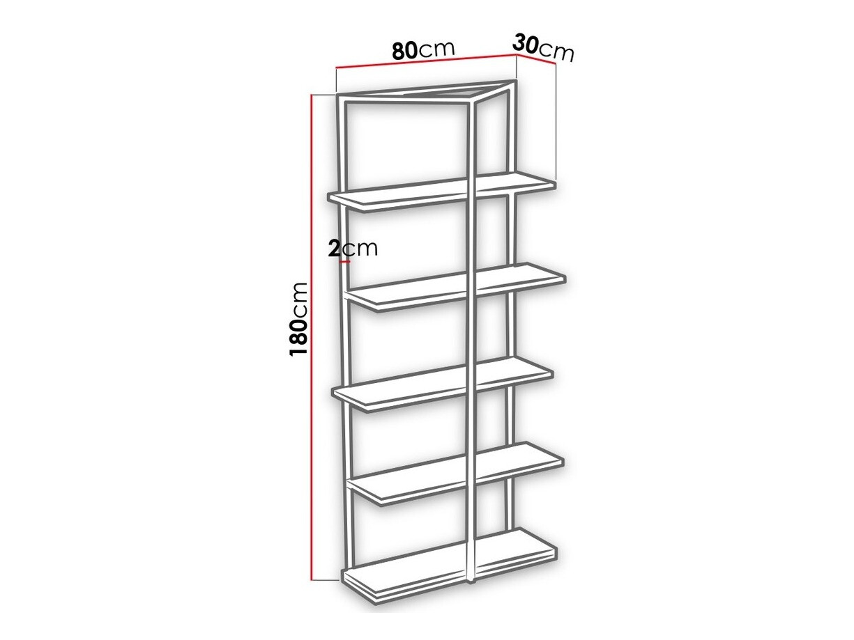 Estante Indiana A120 (Preto + Carvalho Artisan)