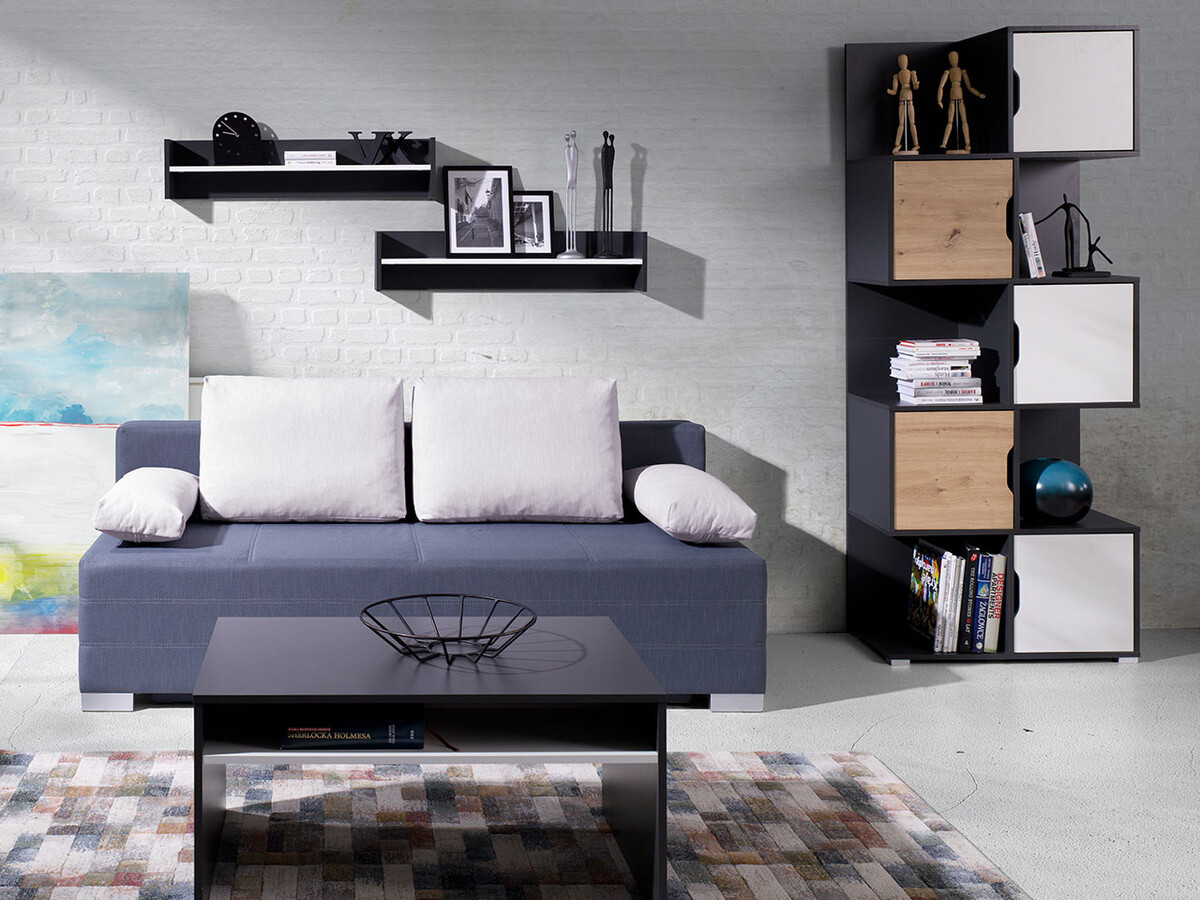 Estante Providence H110 (Grafite + Carvalho Artisan + Branco)