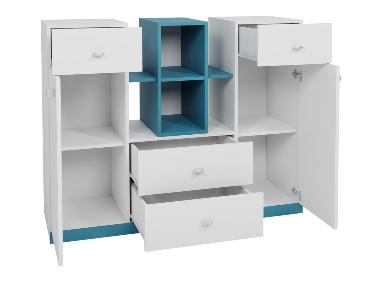 Conjunto de mobiliário Omaha E118 (Branco + Amarelo)