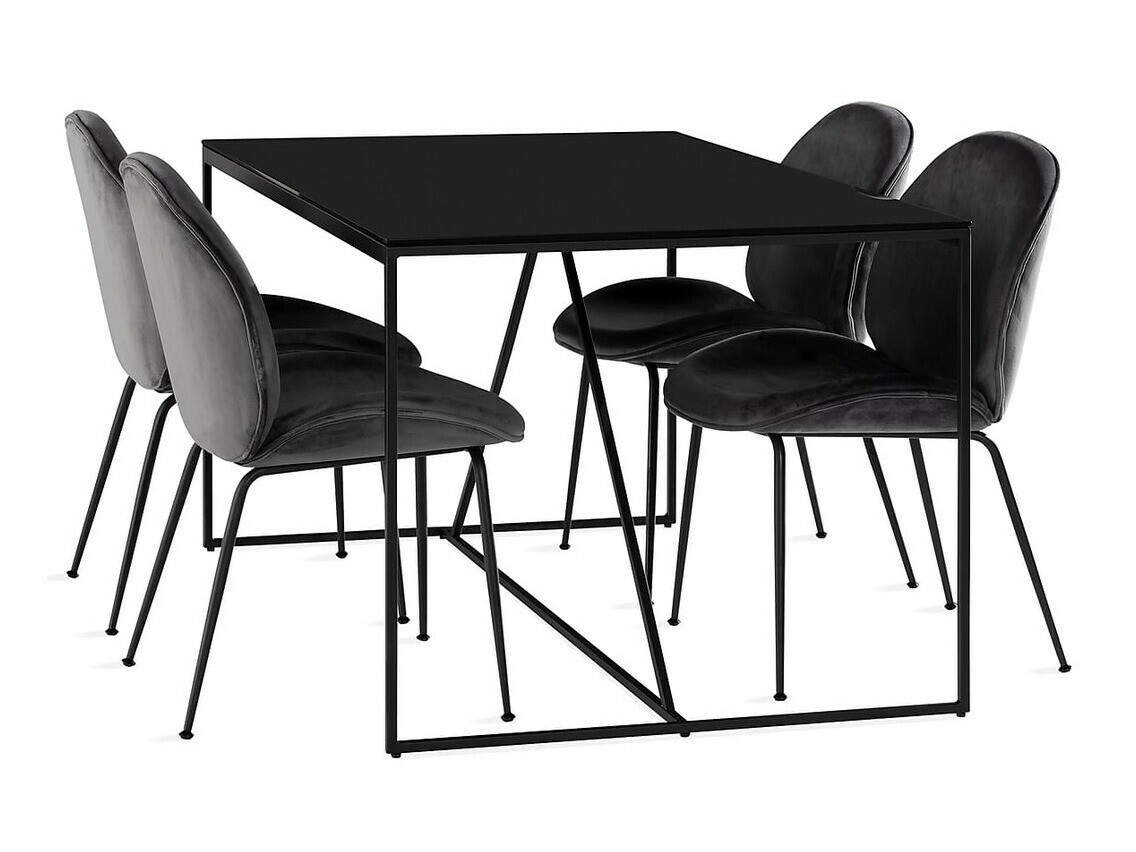 Conjunto para refeições Riverton 549 (Preto + Cinzento)