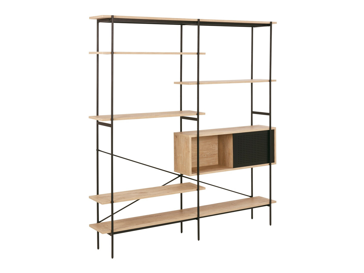 Estante Norsica 344 (Carvalho selvagem + Preto)