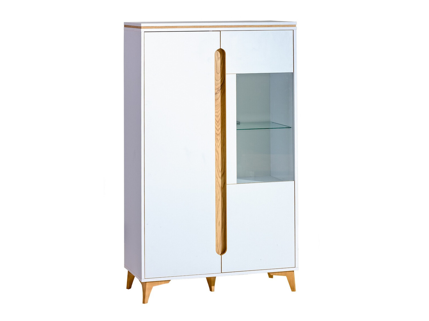 Estante Ogden H111 (Branco + Madeira clara)