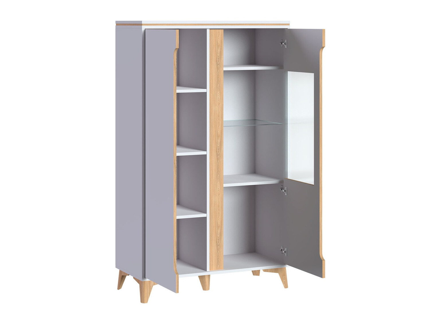 Estante Ogden H111 (Branco + Madeira clara)