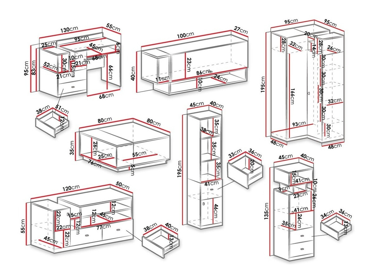 Conjunto de mobiliário Omaha E120 (Branco + Amarelo)