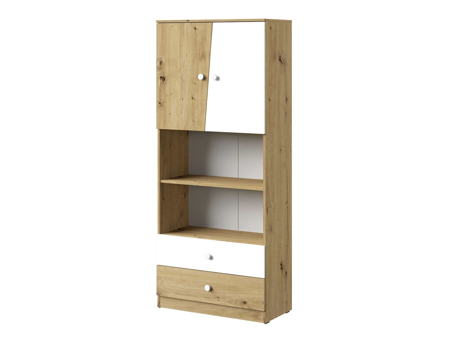 Estante Almira 103 (Carvalho Artisan + Branco)