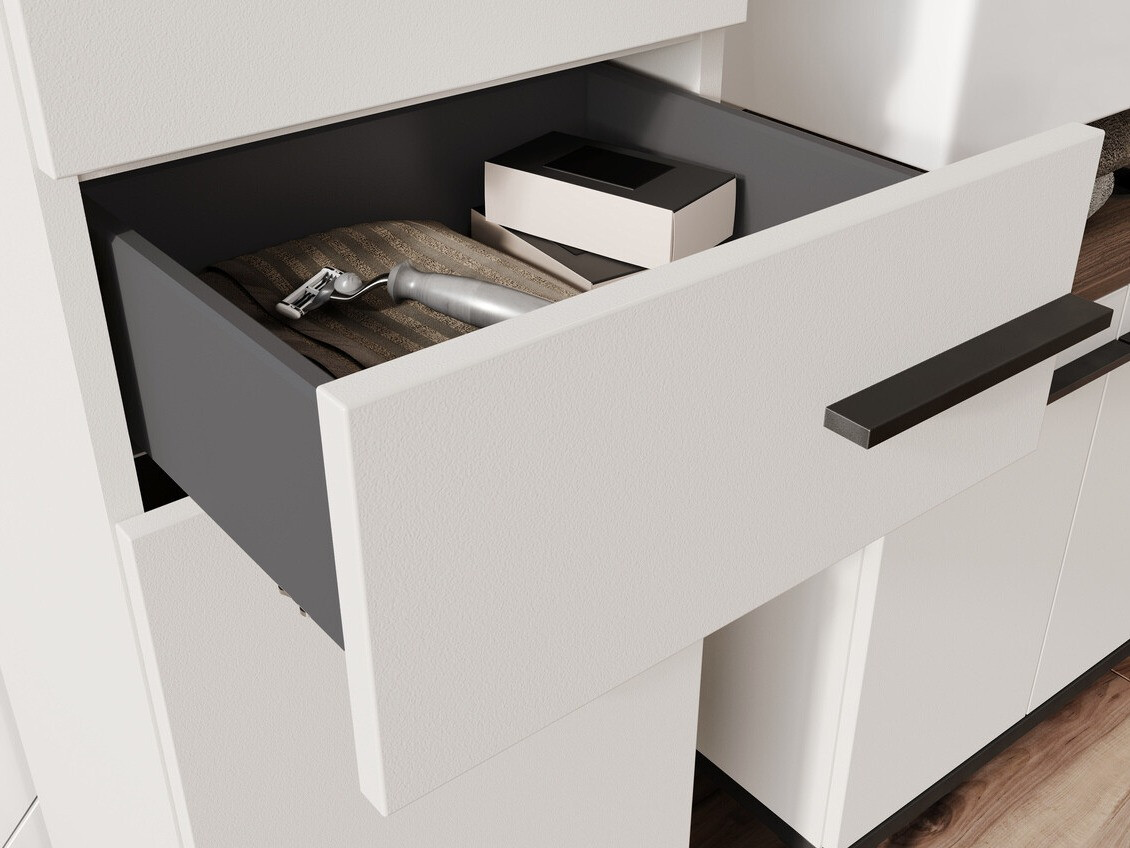 Armário colocado para casa de banho Ruvlevu 101 (Cinzento claro + Noz)