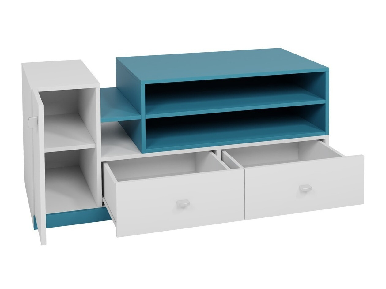 Conjunto de mobiliário Omaha E124 (Branco + Turquesa)