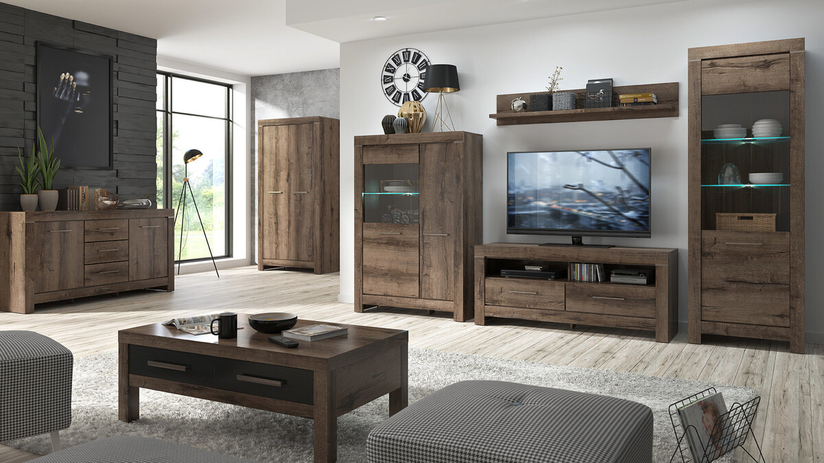 Mesa de centro Dunfelu 107 (Carvalho do Monastery + Carvalho preto)