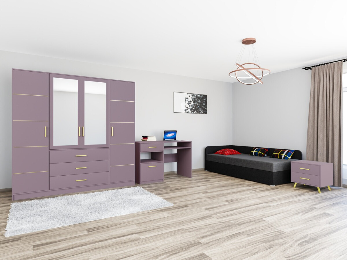 Conjunto de mobiliário Dortivu 122 (Roxo + Lux 23 + Lux 06)