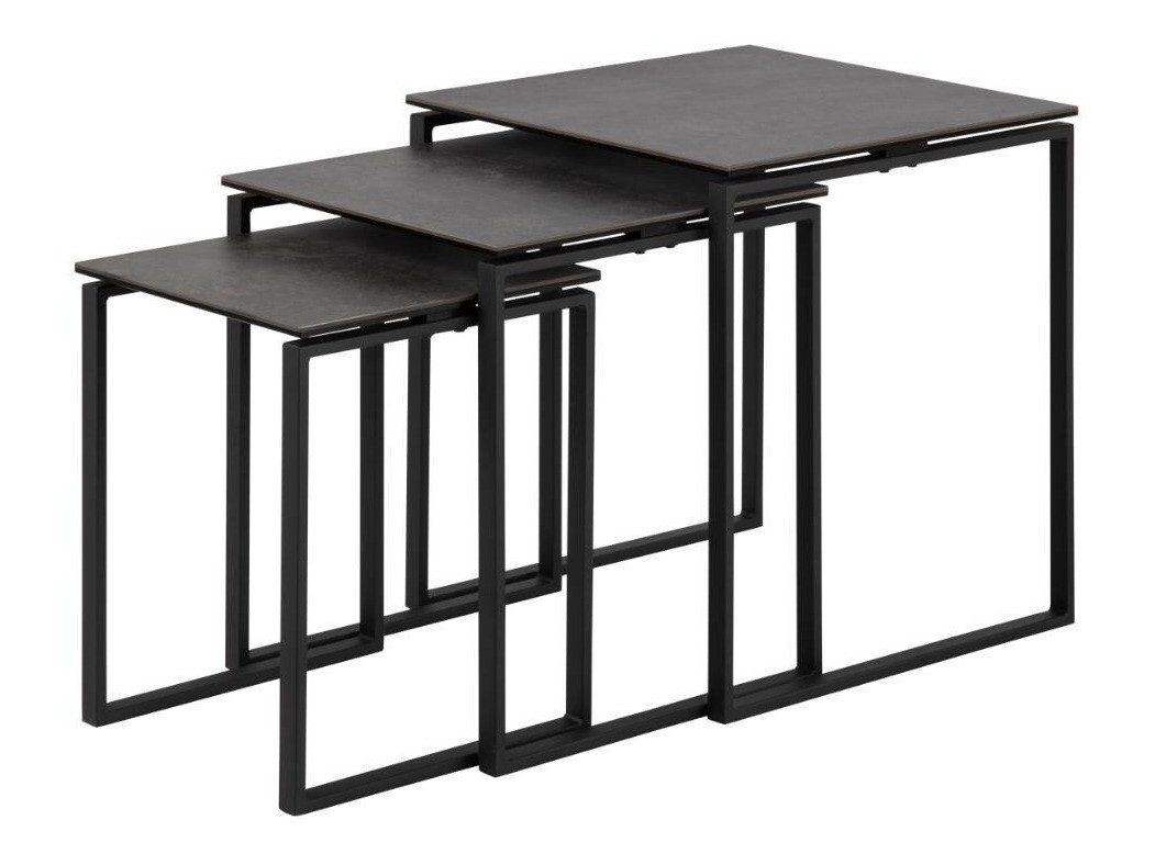 Conjunto de mesas de apoio Norsica 406 (Preto)