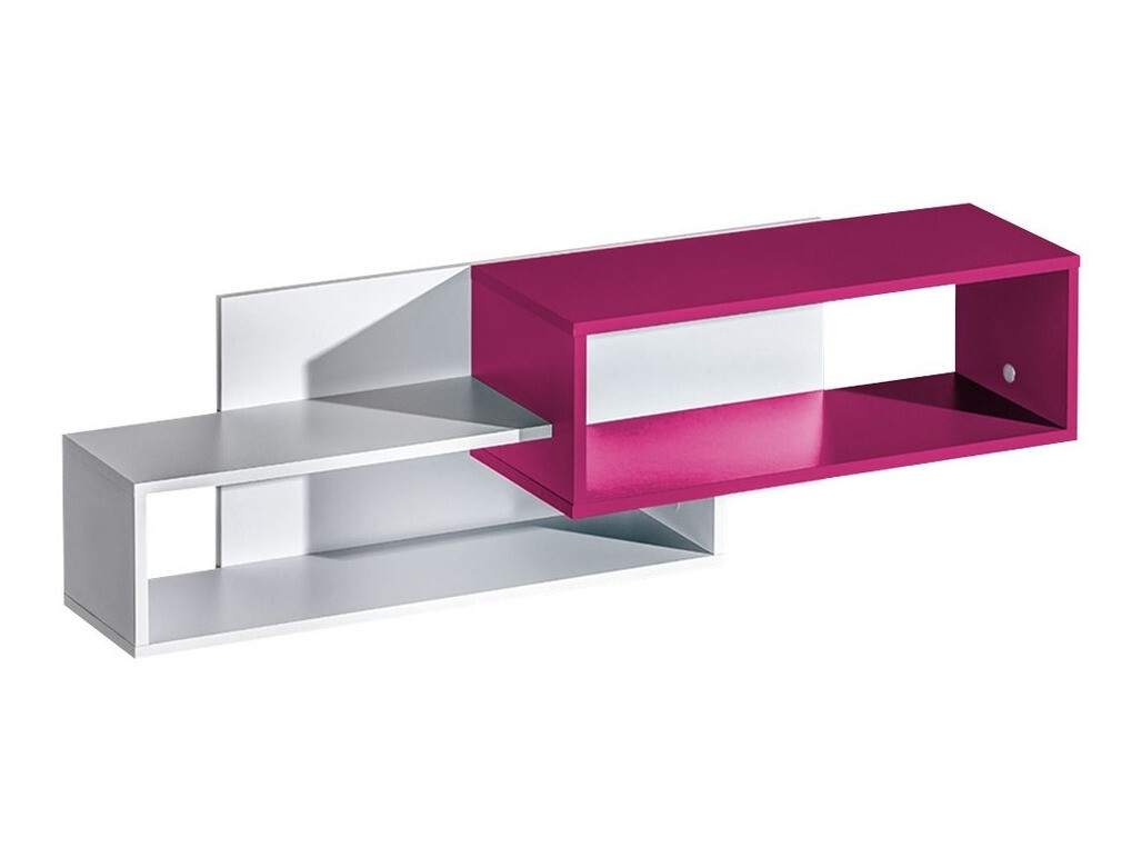 Estante de parede Sorviru 105 (Branco + Rosa)