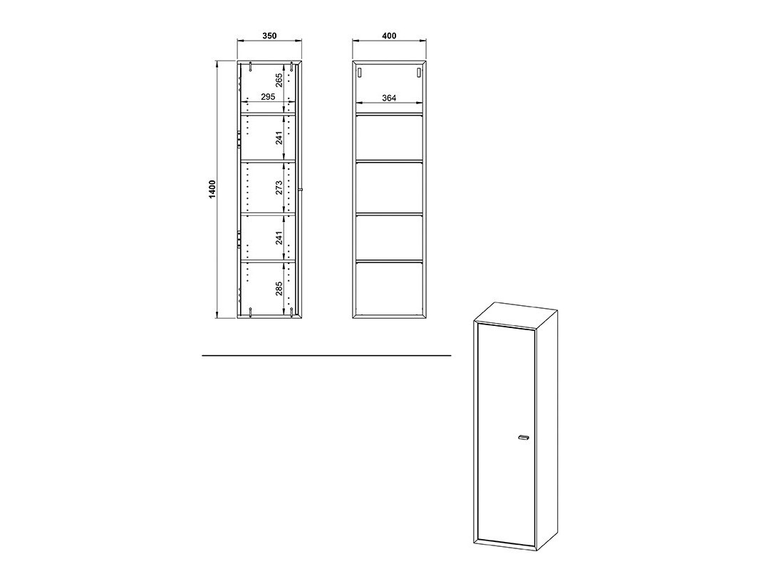 Armário suspenso Sacramento 505 (Cinzento + Navarra carvalho)