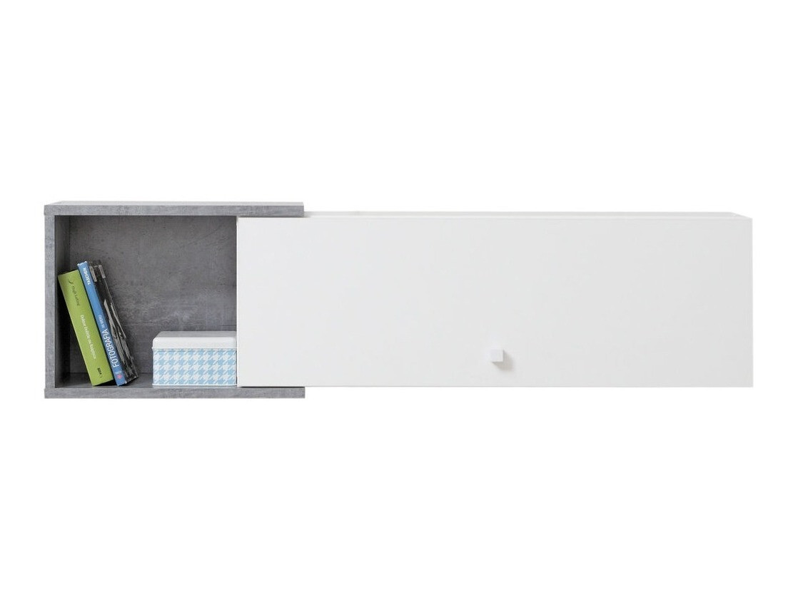 Estante de parede Omaha J112 (Branco + Cimento)