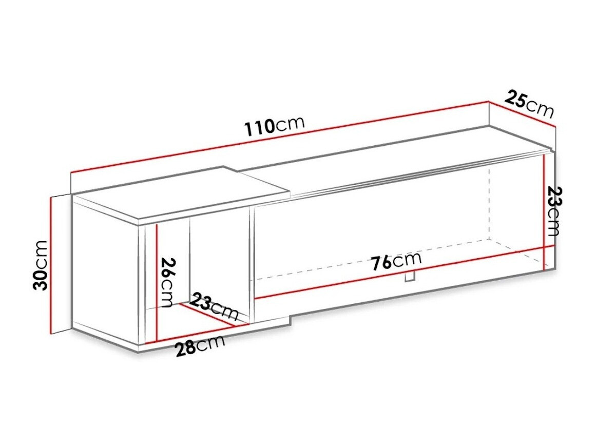 Estante de parede Omaha J112 (Branco + Cimento)