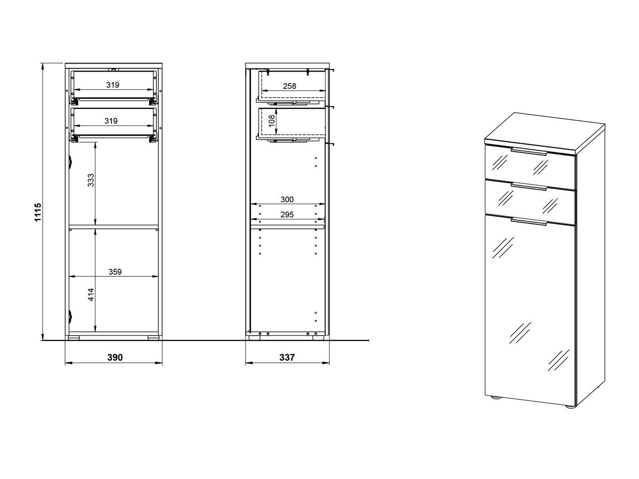 Armário colocado para casa de banho Levciro 103 (Branco + Navarra carvalho)