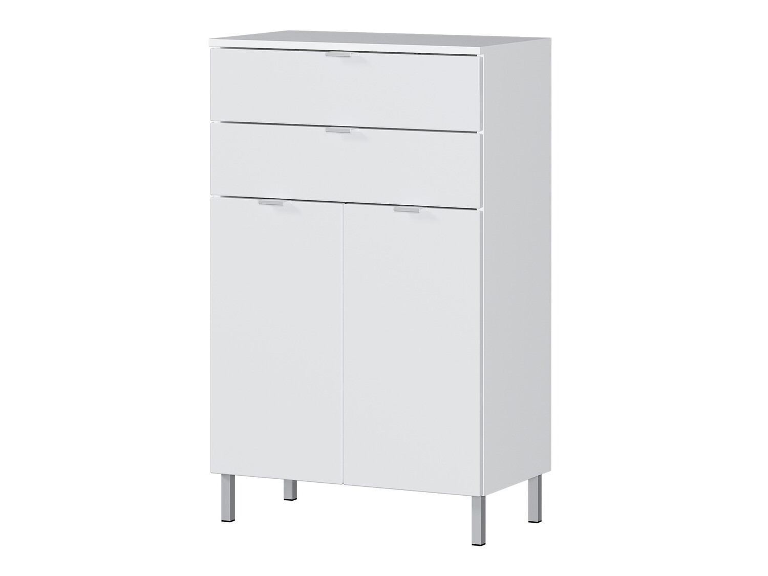 Armário colocado para casa de banho Lomcamo 102 (Branco + Branco brilhante)