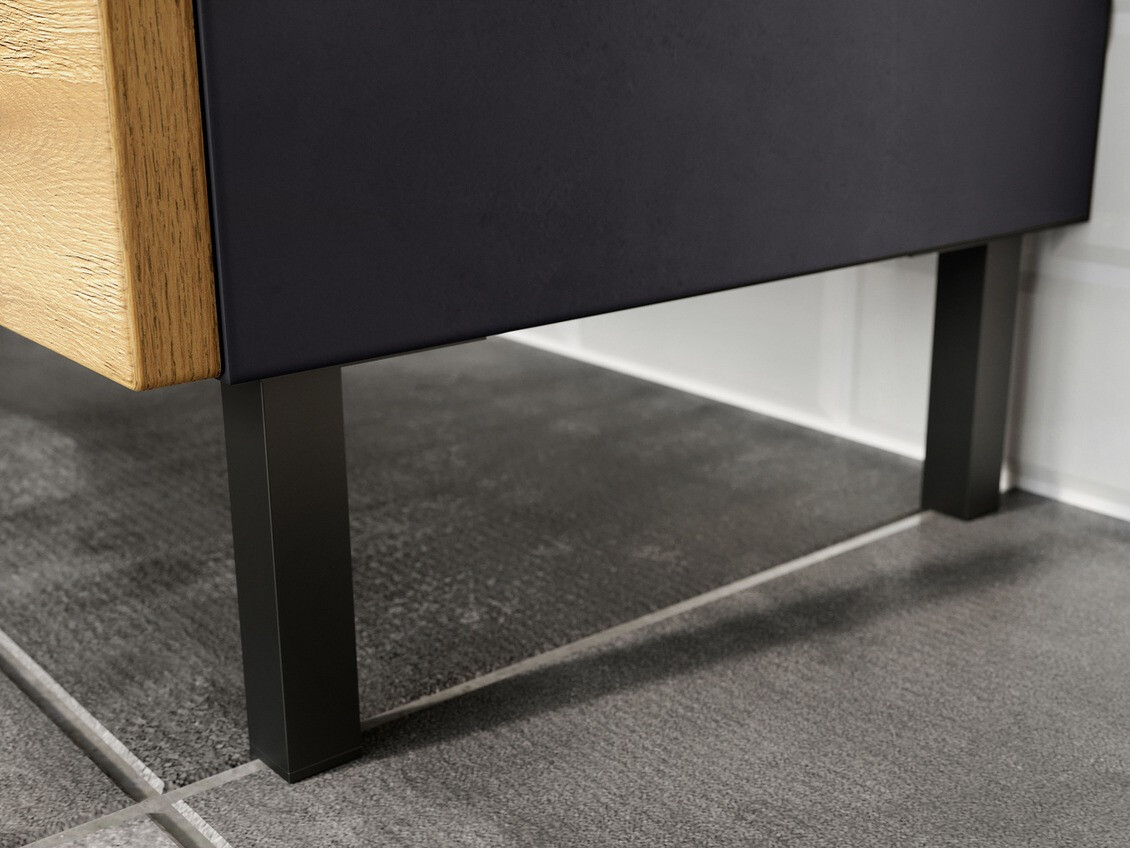 Armário colocado para casa de banho Talmira 101 (Grafite + Grande carvalho)