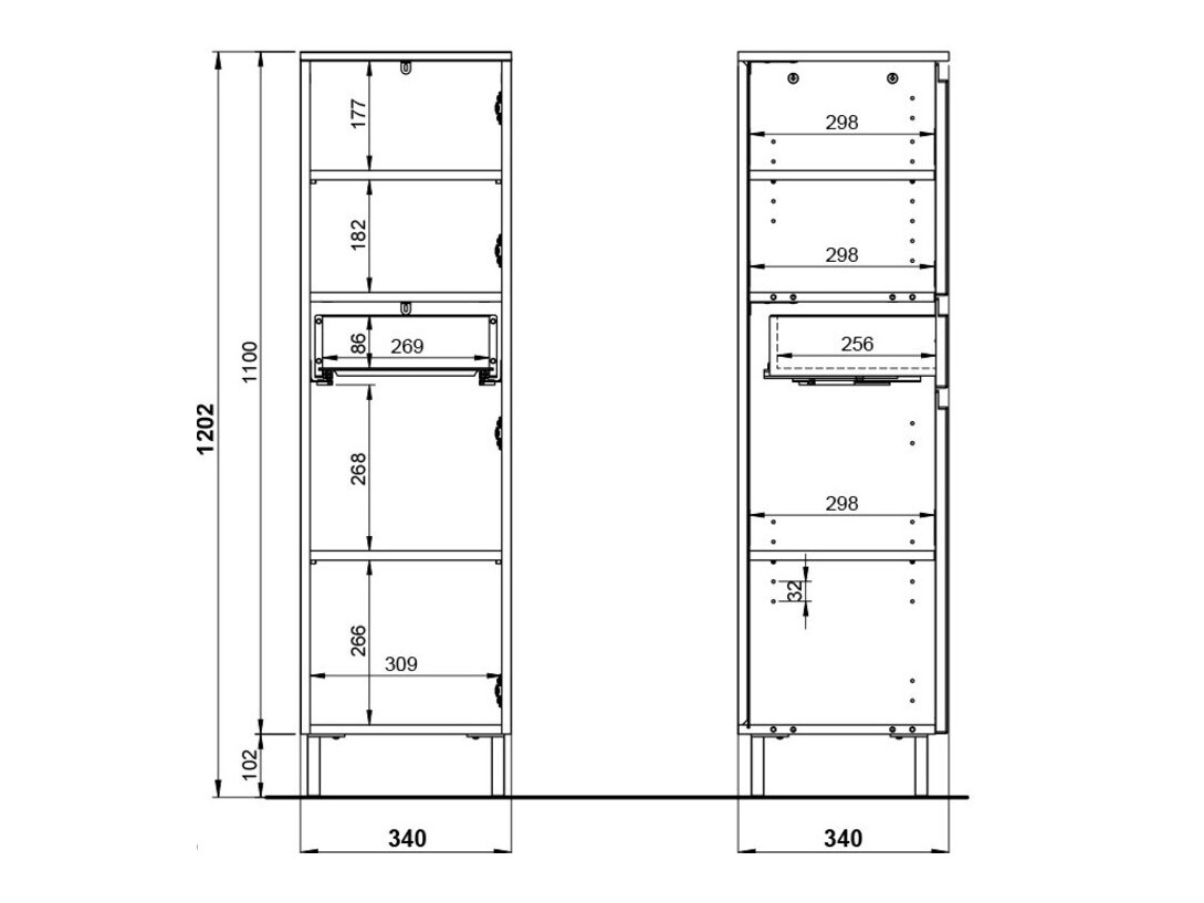 Armário colocado para casa de banho Talmira 101 (Grafite + Grande carvalho)