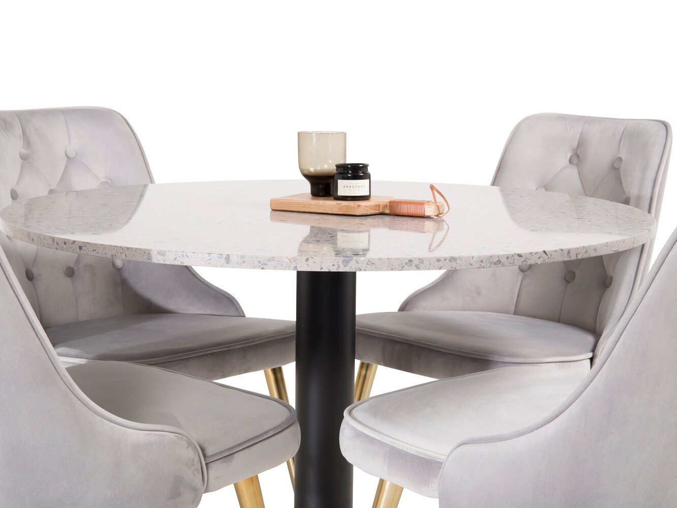 Conjunto para refeições Dallas 1139 (Cinzento + Dourado)