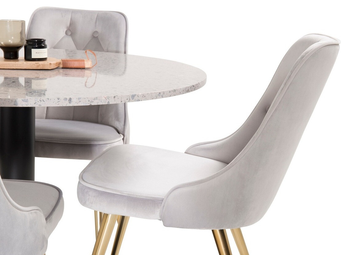 Conjunto para refeições Dallas 1139 (Cinzento + Dourado)