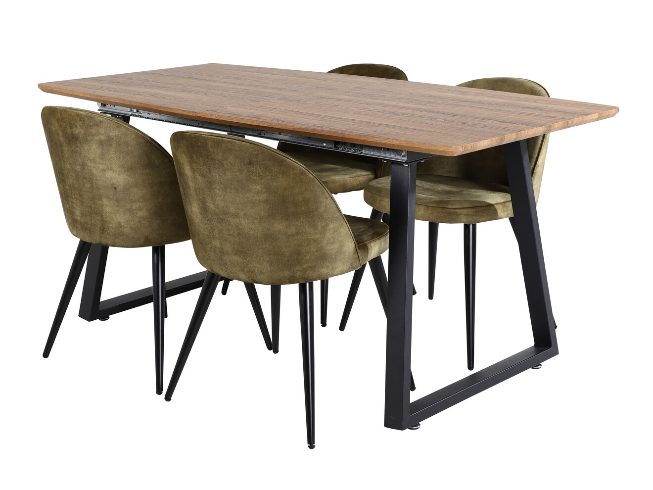 Conjunto para refeições Dallas 335 (Verde empoeirado + Preto)